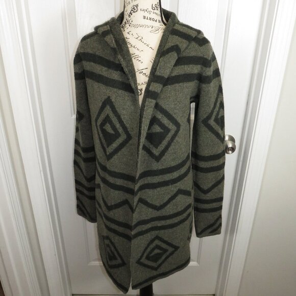 Toad&Co Sweaters - TOAD & CO Merino Heartfelt Hoodie Open Wool Blanket Cardigan S Aztec Southwest